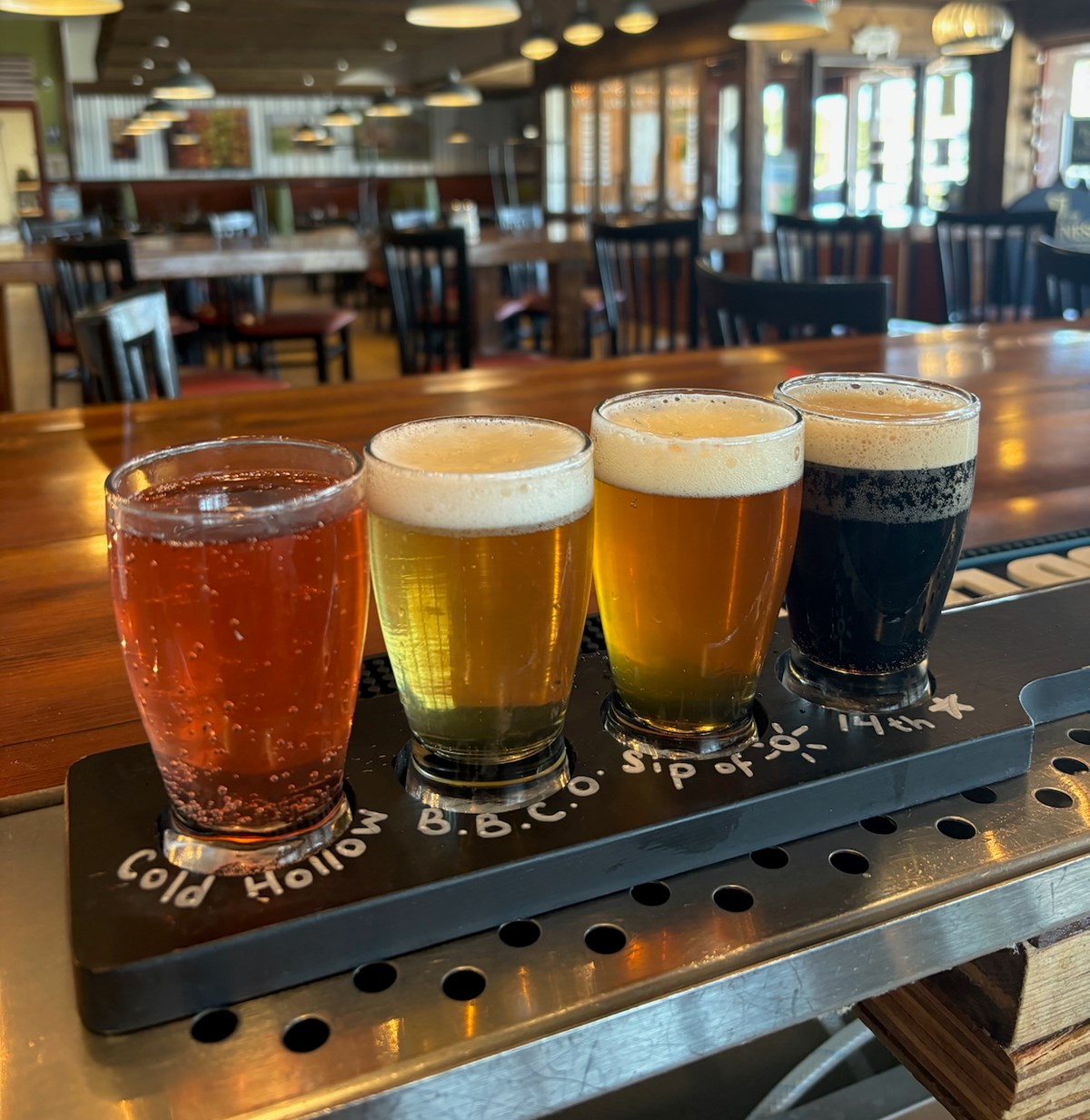 beer flight at Barnyard