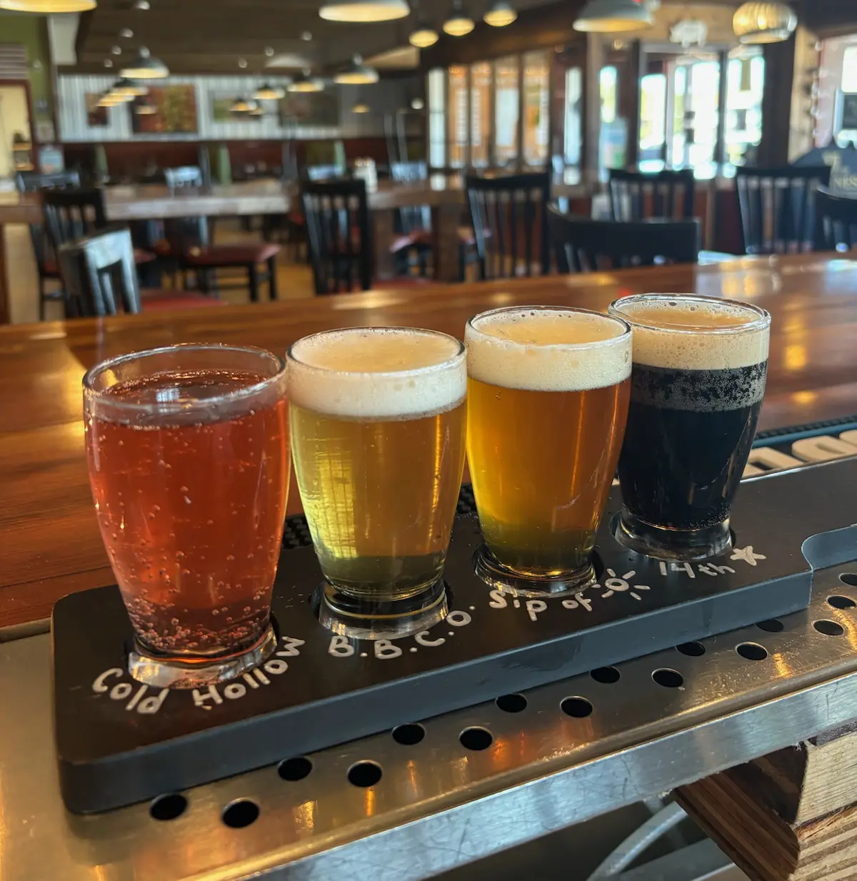 beer flight at Barnyard