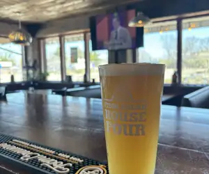 locally brewed draft beer
